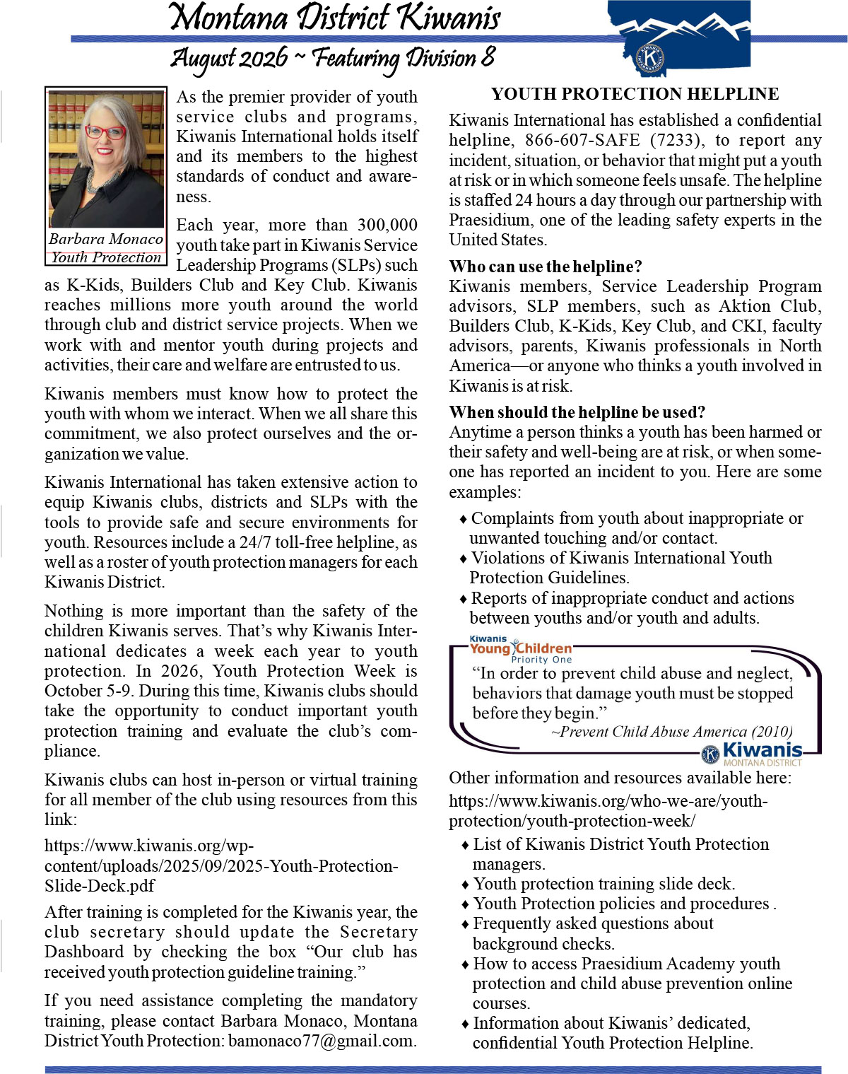 2026 August Newsletter Page 1